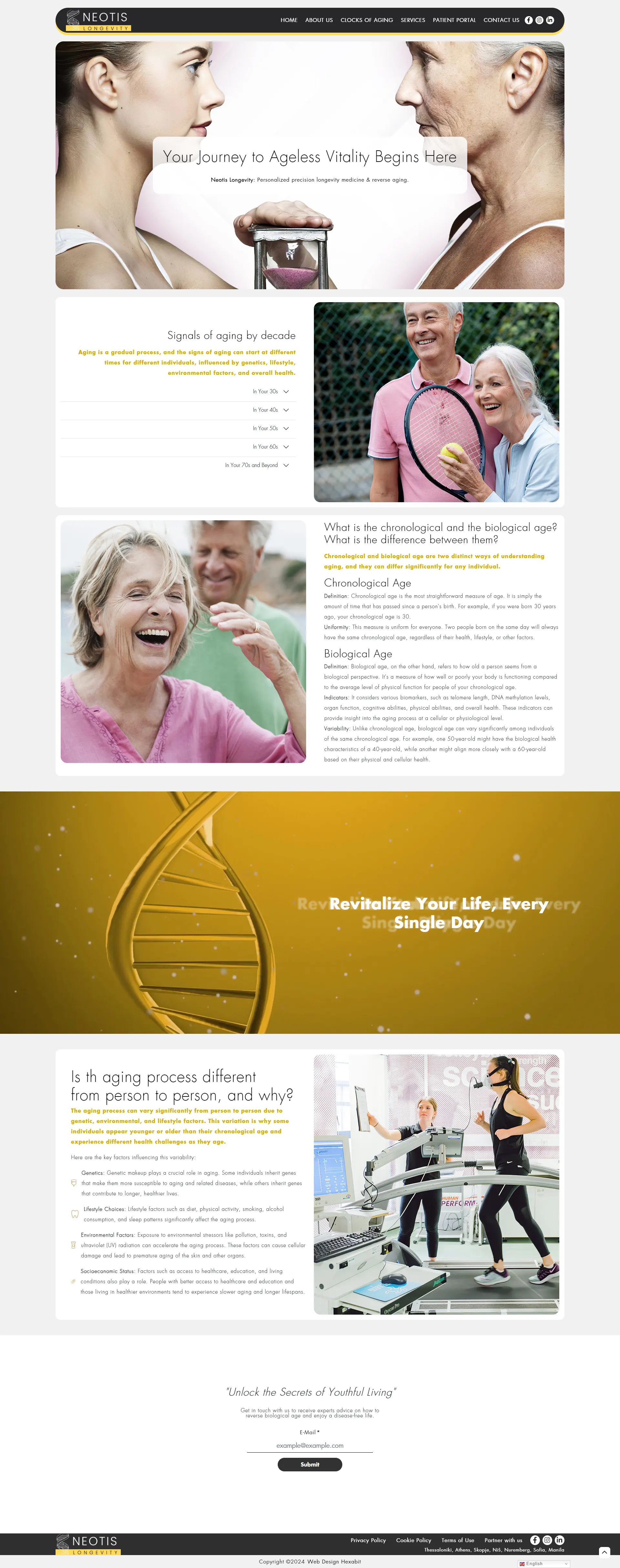 Hexabit web design - Neotis Life - Longevity