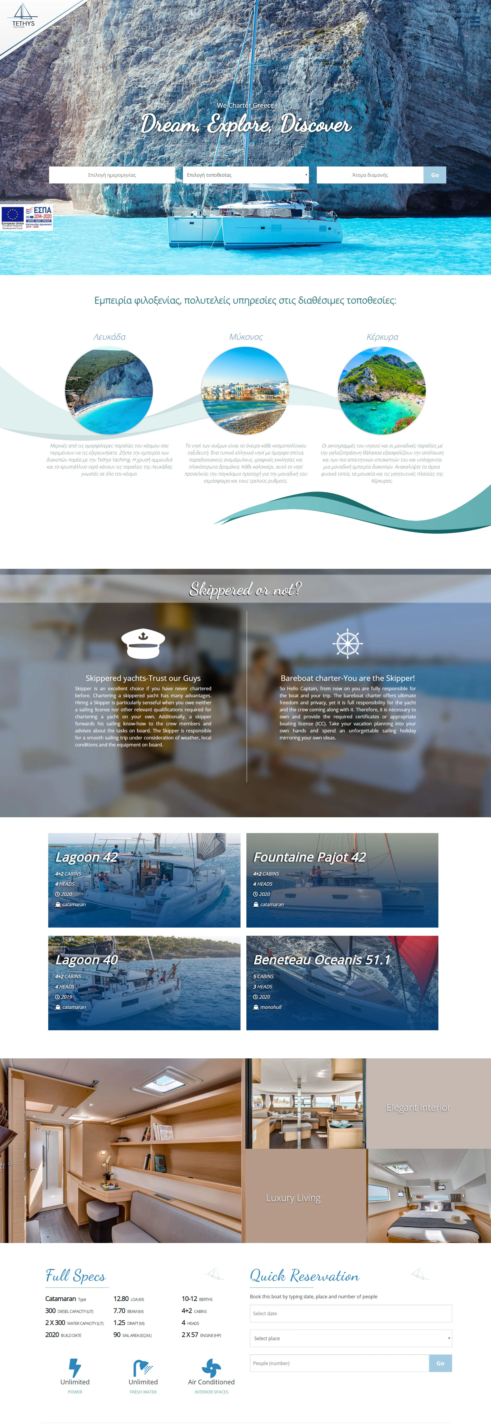 Hexabit web design - Tethys Yachting